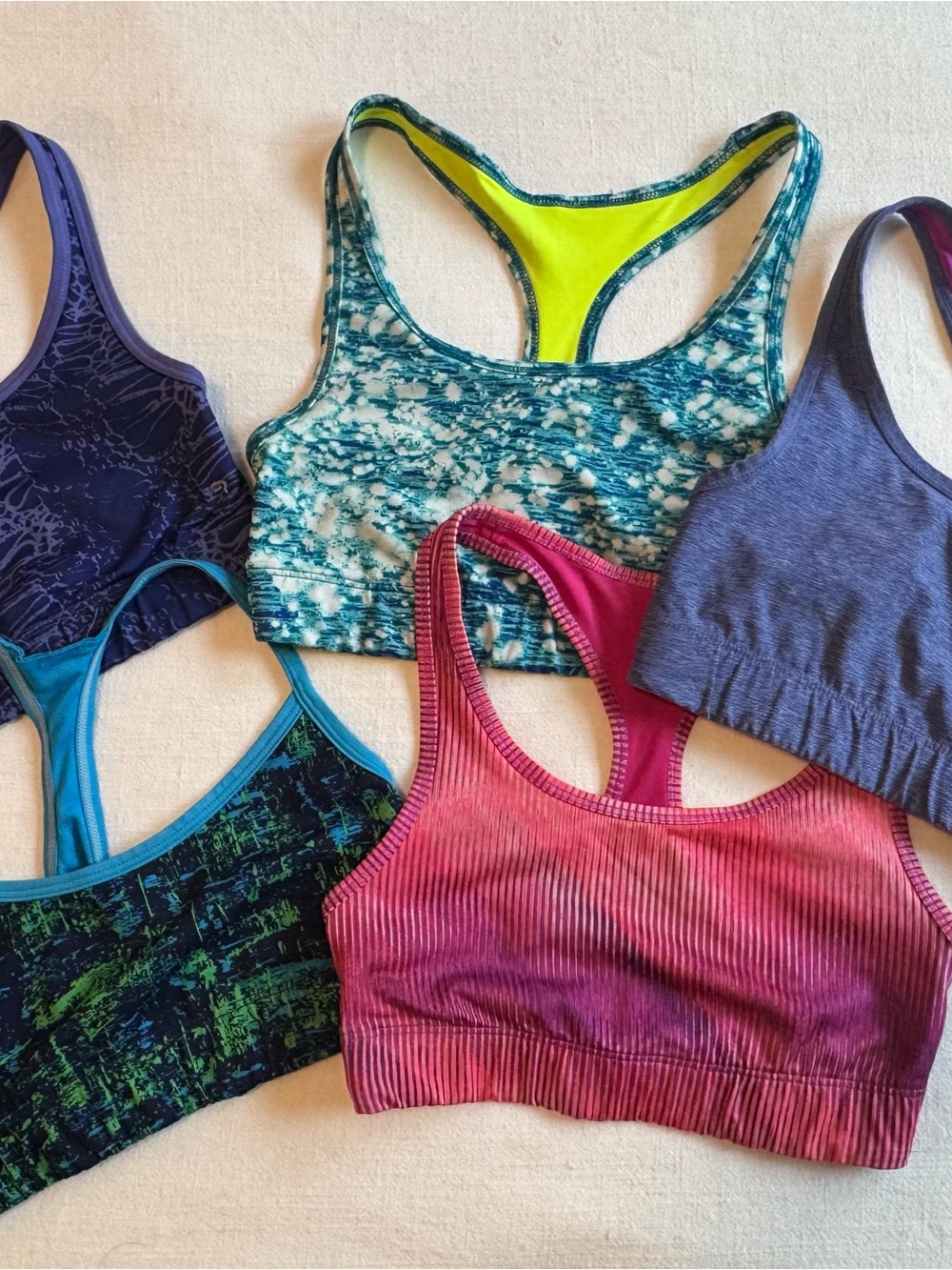 C9 by Champion Asst REVERSIBLE Racerback Sports Bras - solid and patterned